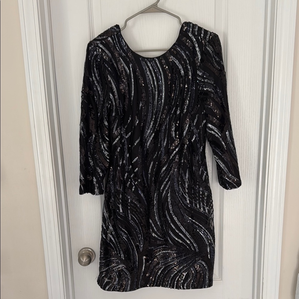 Sequin Black and Silver Women's Dress